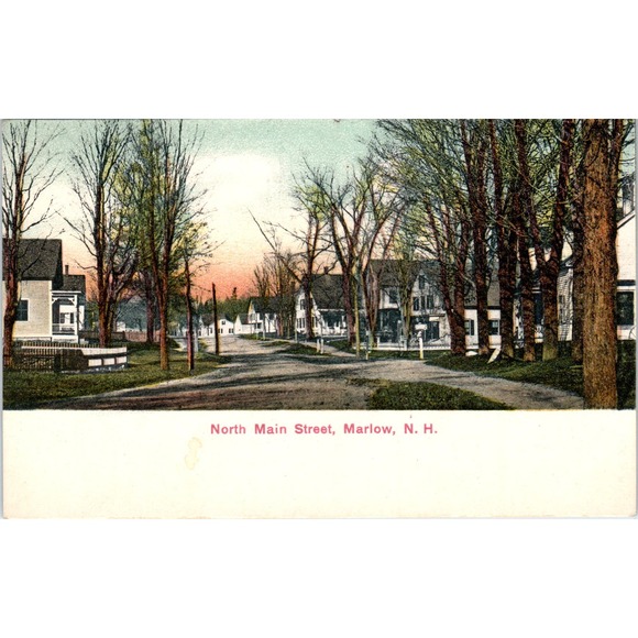 None Other - c1905 North Main Street View Marlow NH Original Postcard PC9